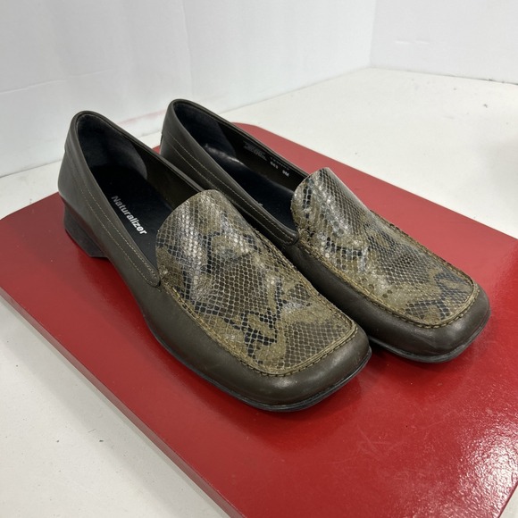 Naturalizer Comfort Flat Loafers Shoes Premier Moss Snake‎ Print Womens Size 9 M - Picture 1 of 8